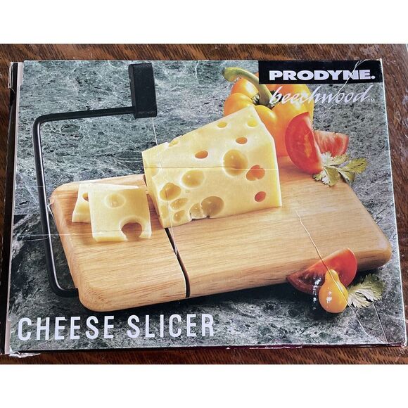Prodyne Thick Beechwood Bravado Gourmet Cheese Slicer 1989 9 ½" x 6" x ⅞" - Picture 1 of 8